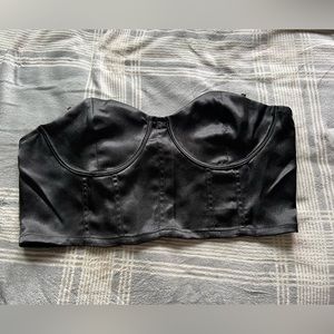 Black Tube Top with Chain Straps